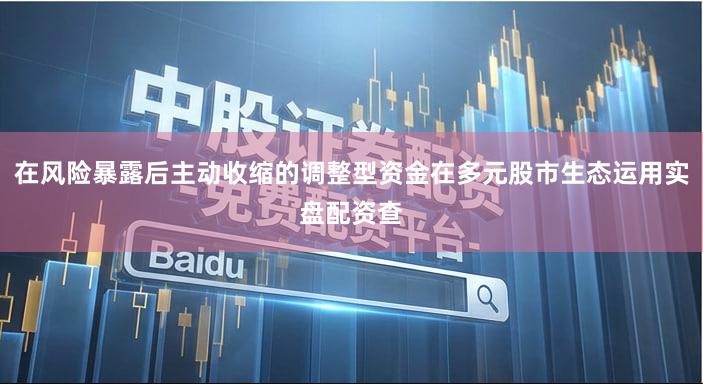 在风险暴露后主动收缩的调整型资金在多元股市生态运用实盘配资查